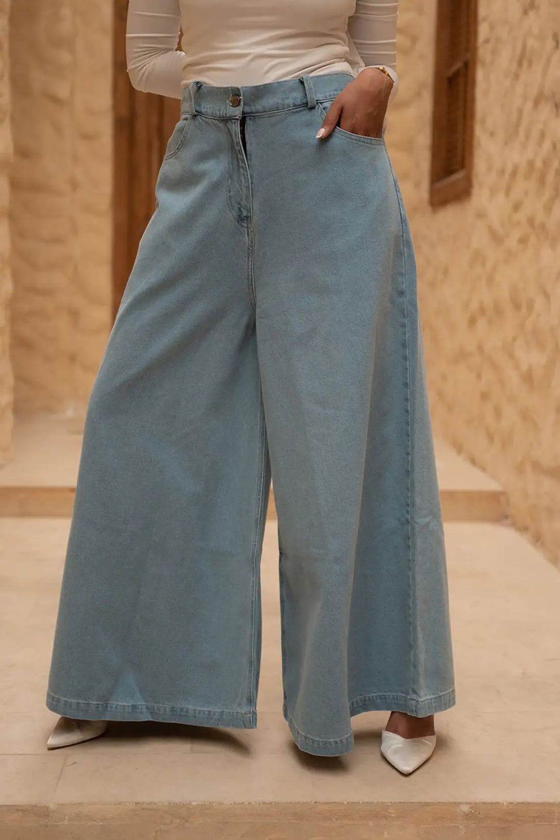 Denim wide leg Pants