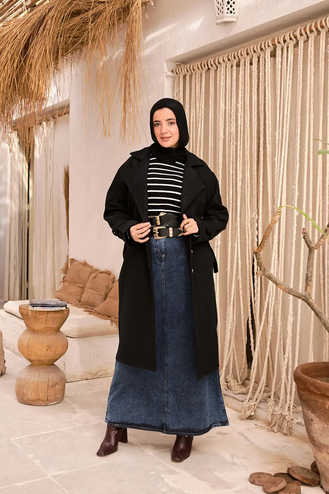 جيب جينز تركـي  - Aline denim skirt