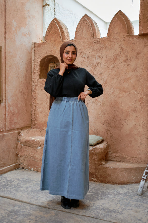 جيب جينز تركي - Basic Denim skirt