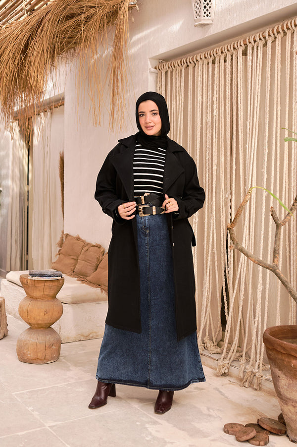 جيب جينز تركـي  - Aline denim skirt
