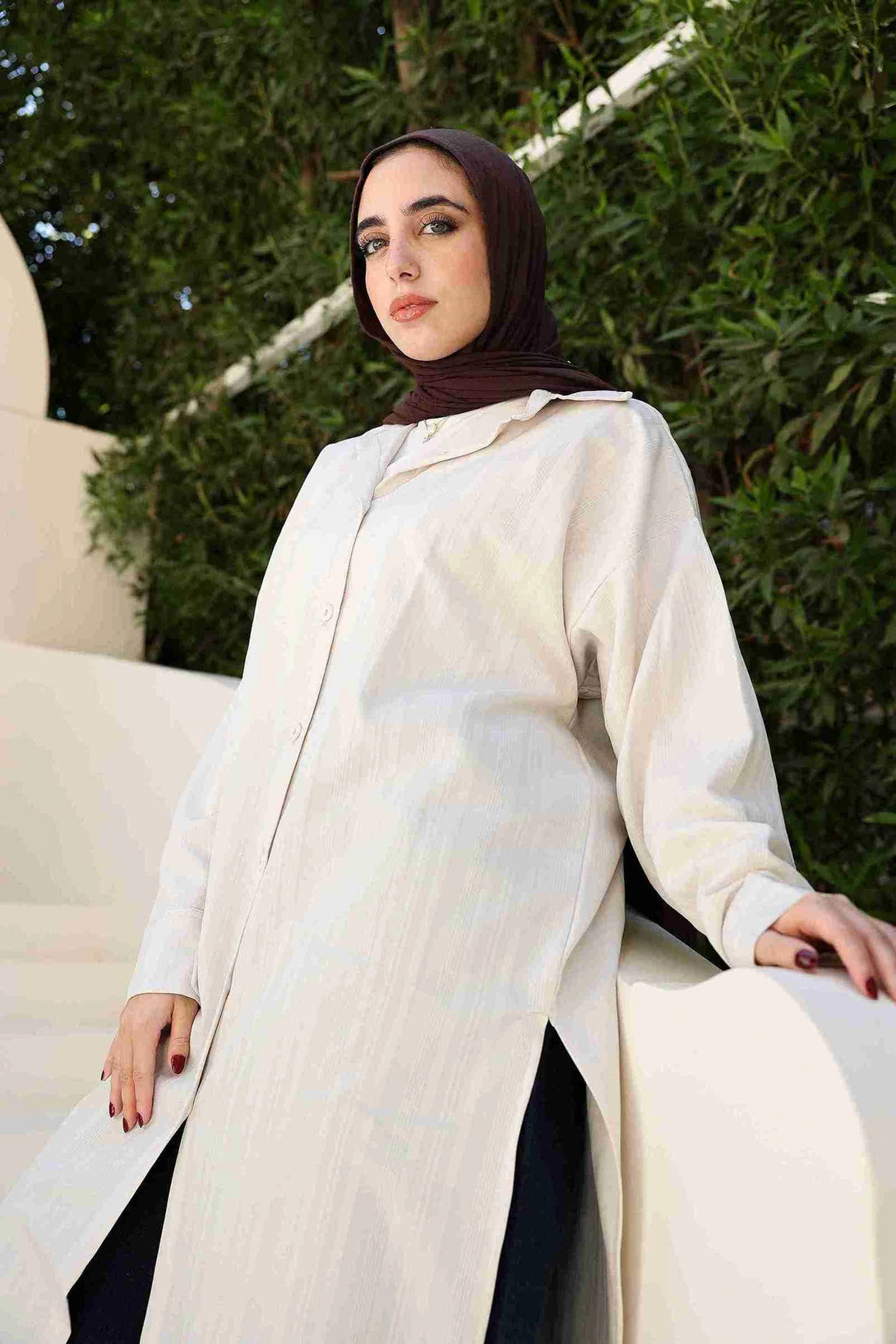 Embroidery long shirt